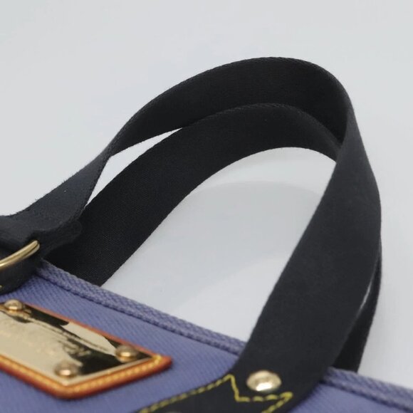 LOUIS VUITTON Antigua Cabas PM Tote Bag Canvas Blue Black M40090 LV Auth BA3231 - Picture 8 of 16